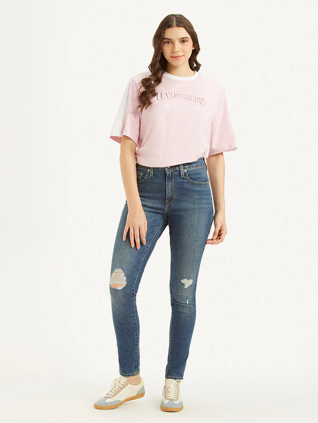 Women's 721 Blue Skinny Fit Mid Rise Jeans