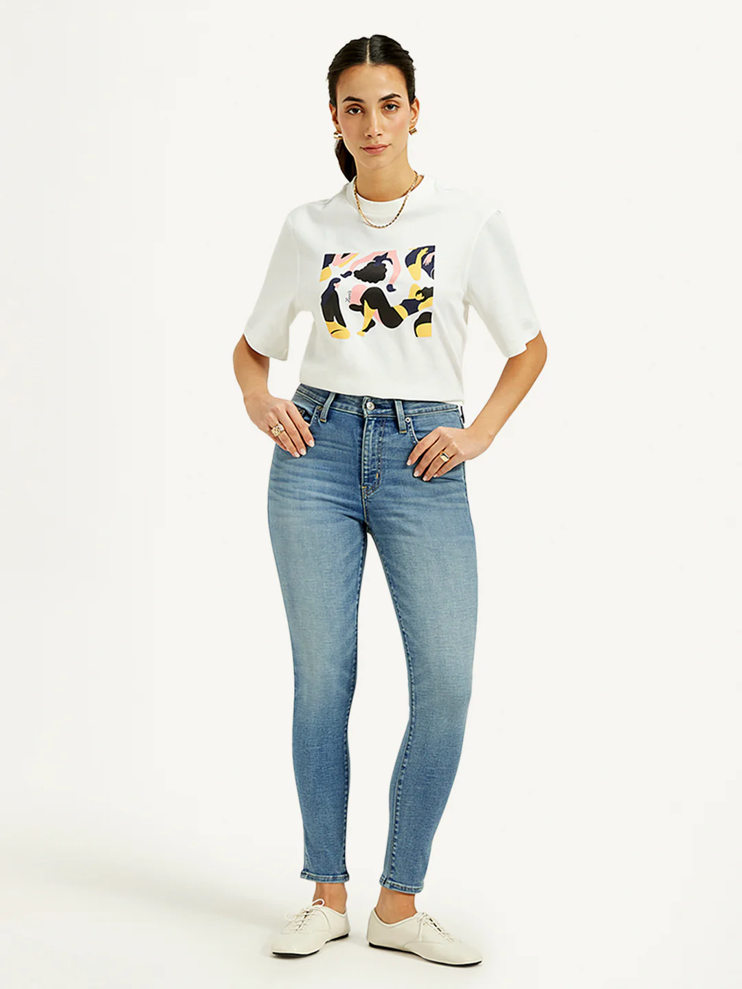 Women's 721 Blue Skinny Fit High Rise Jeans