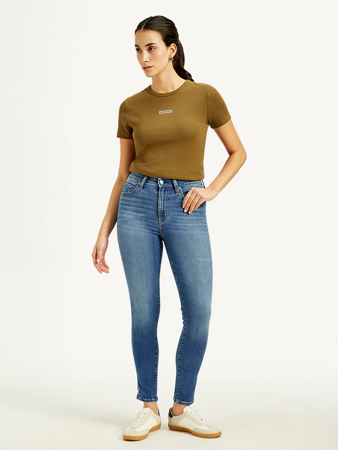 Women's 721 Blue Skinny Fit High Rise Jeans - Image 2