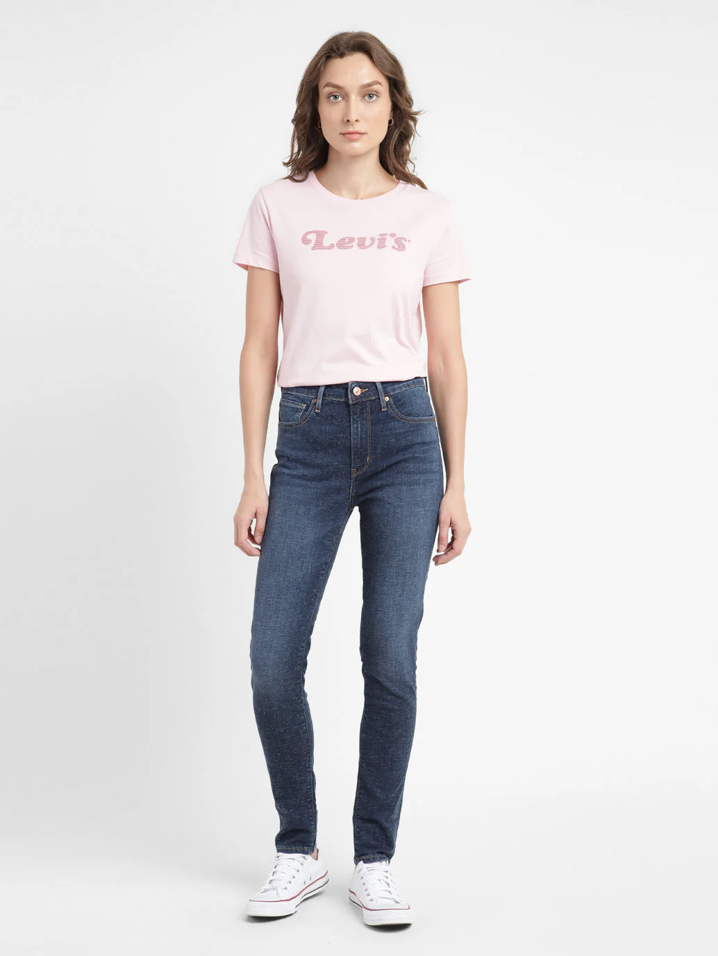 Women's 721 Blue Skinny Fit High Rise Jeans - Image 7