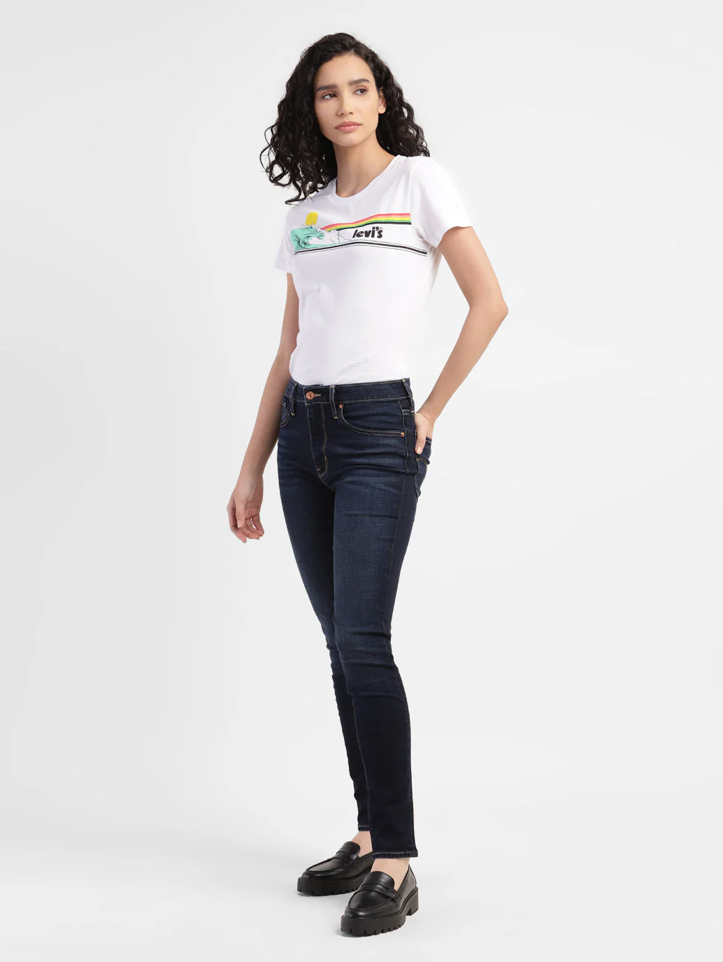 Women's 721 Blue Skinny Fit High Rise Jeans