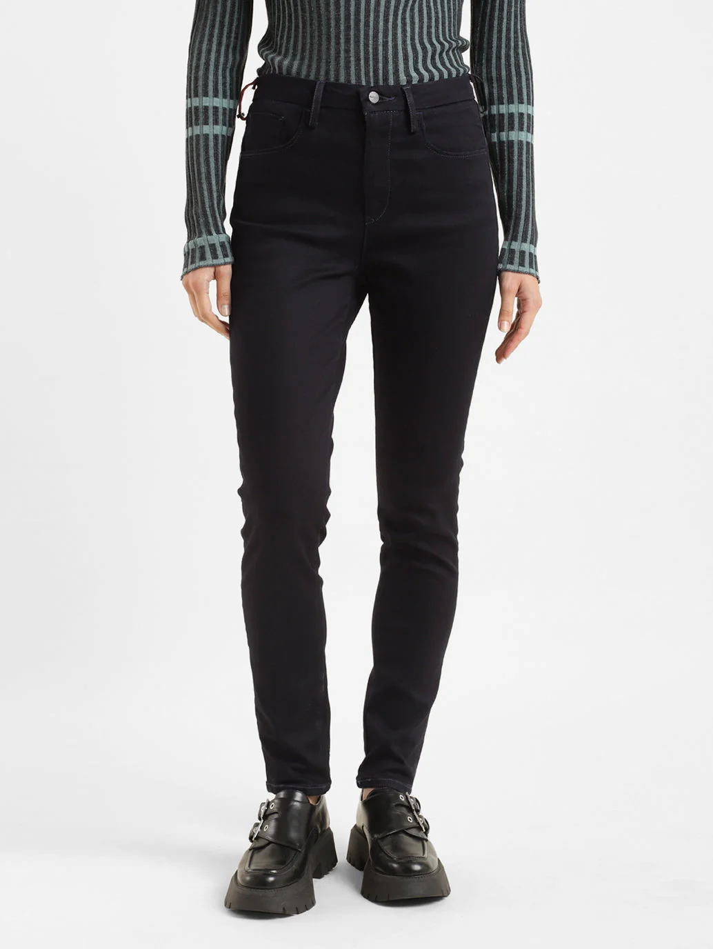Women's 721 Navy Blue Skinny Fit High Rise Jeans