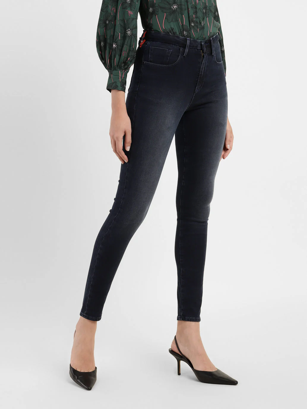 Women's 721 Blue Skinny Fit High Rise Jeans - Image 5