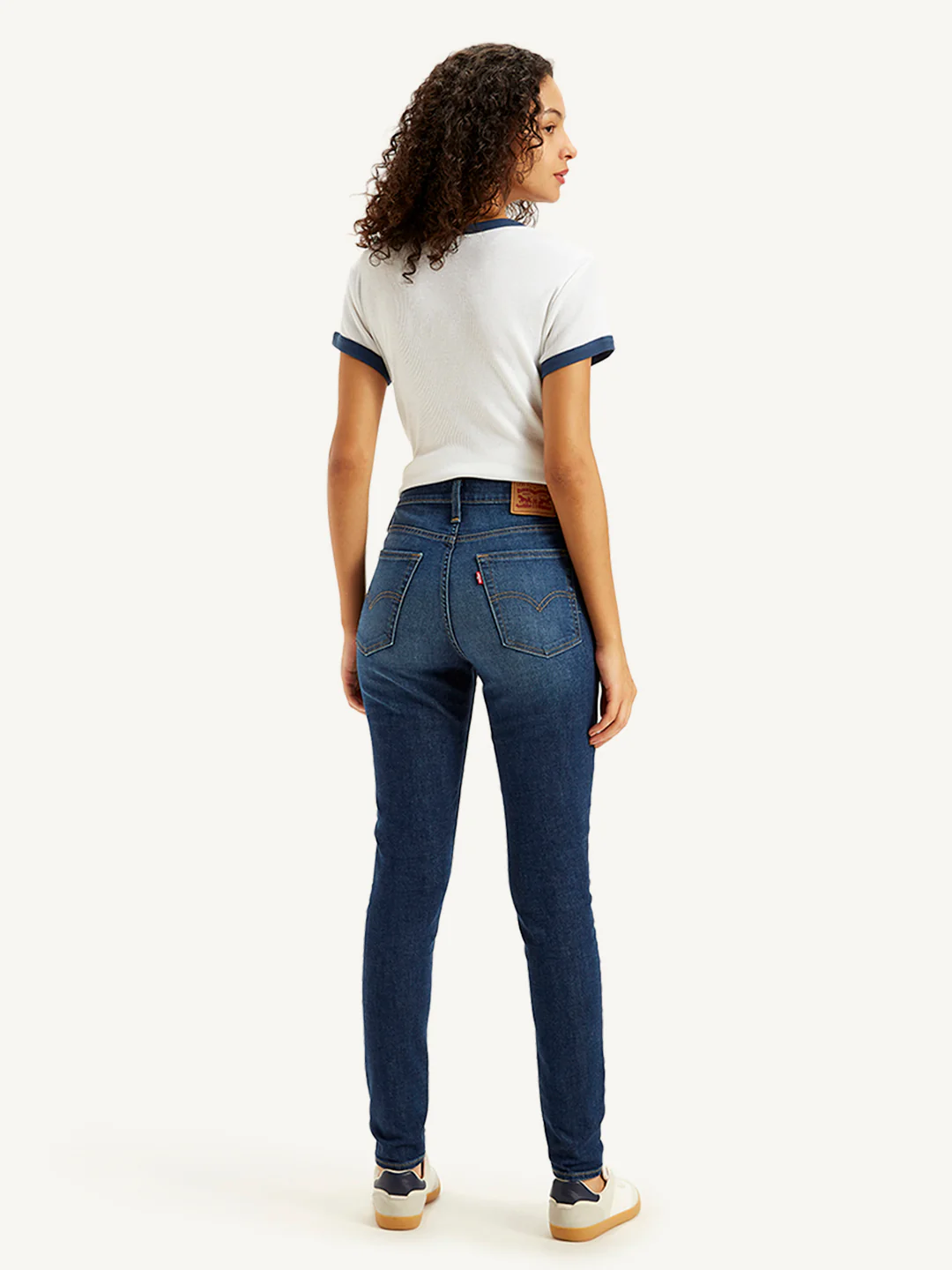 Women's 721 Blue Skinny Fit High Rise Jeans - Image 2