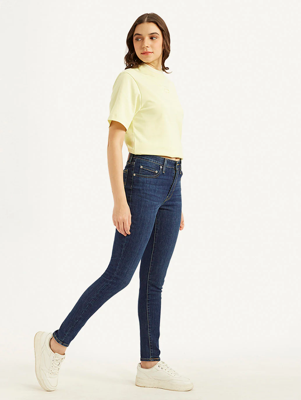 Women's 721 Blue Skinny Fit High Rise Jeans - Image 6