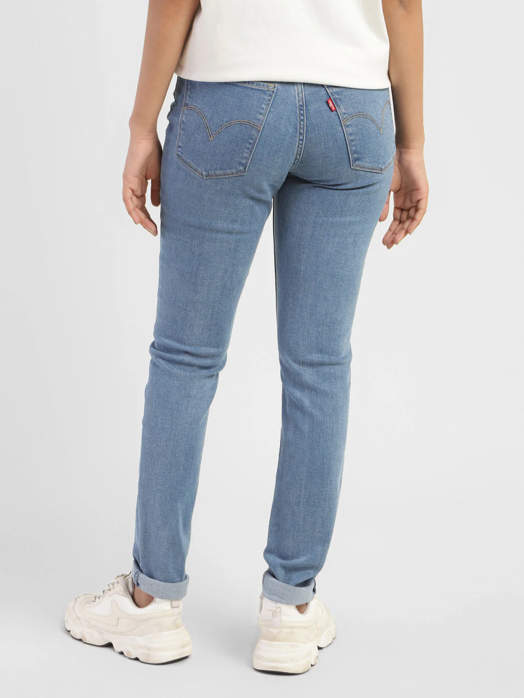 Women's 721 Blue Skinny Fit High Rise Jeans - Image 3