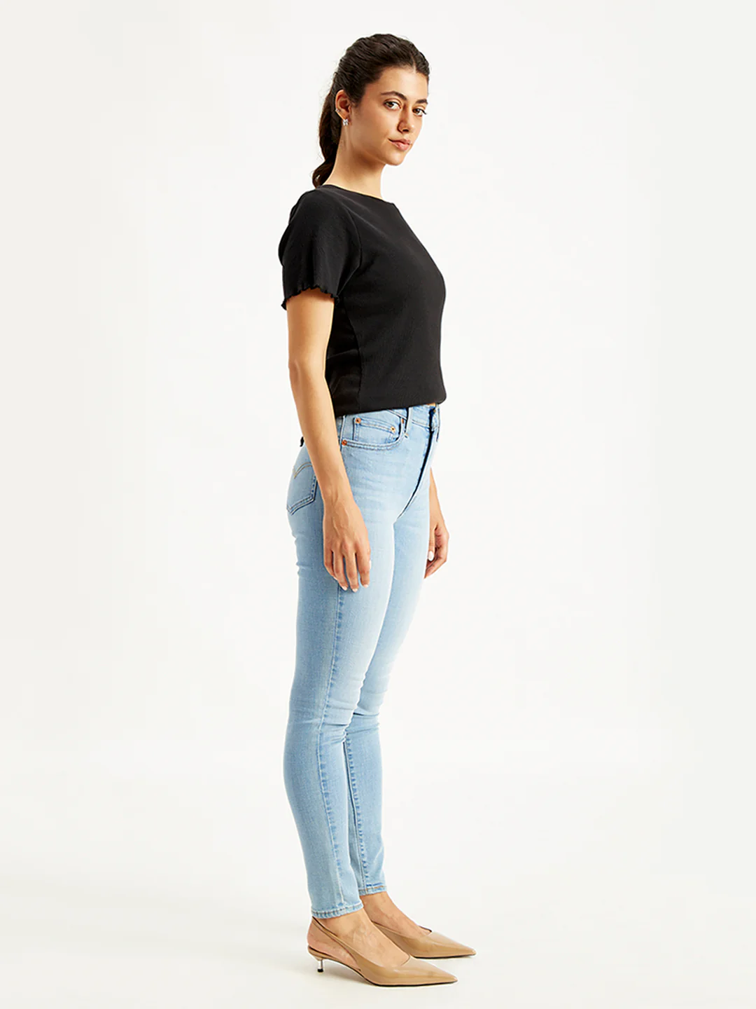 Women's 721 Light Blue Skinny Fit High Rise Jeans - Image 2