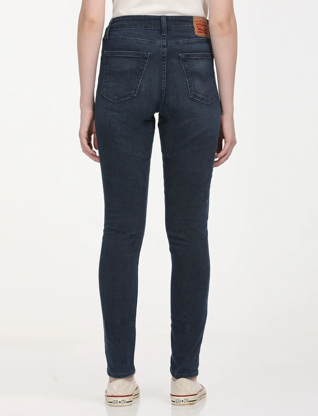 Women's 721 Navy Blue Skinny Fit High Rise Jeans - Image 5