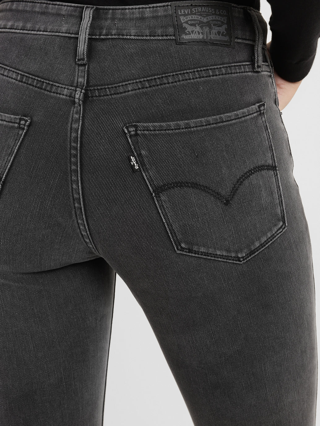 Women's 721 Grey Skinny Fit High Rise Jeans - Image 7