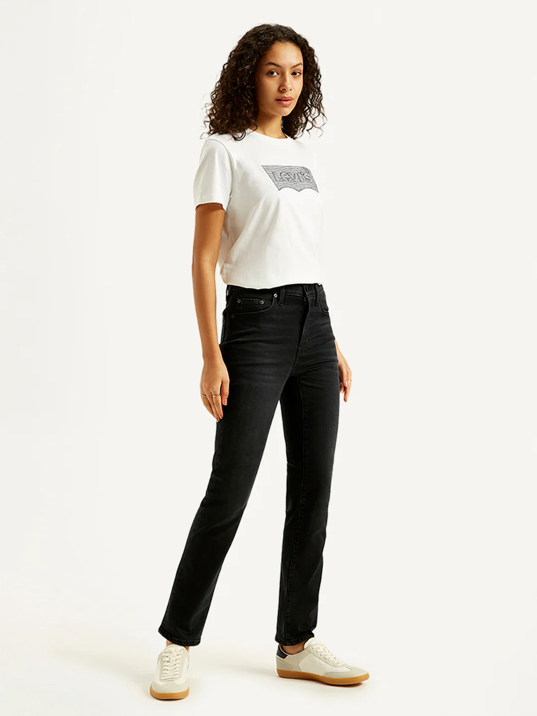 Women's 724 Black Slim Straight Fit High Rise Jeans - Image 3