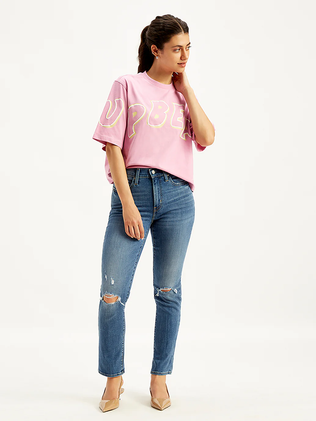 Women's 724 Blue Slim Straight Fit High Rise Jeans - Image 2