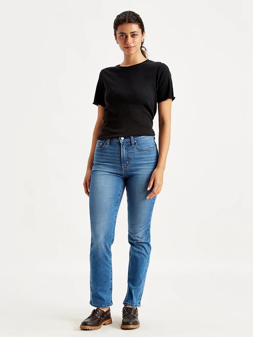 Women's 724 Blue Slim Straight Fit High Rise Jeans - Image 2