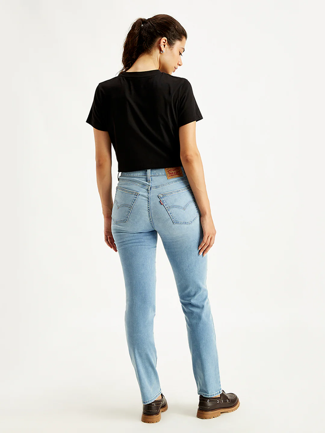 Women's 724 Light Blue Slim Straight Fit High Rise Jeans - Image 2