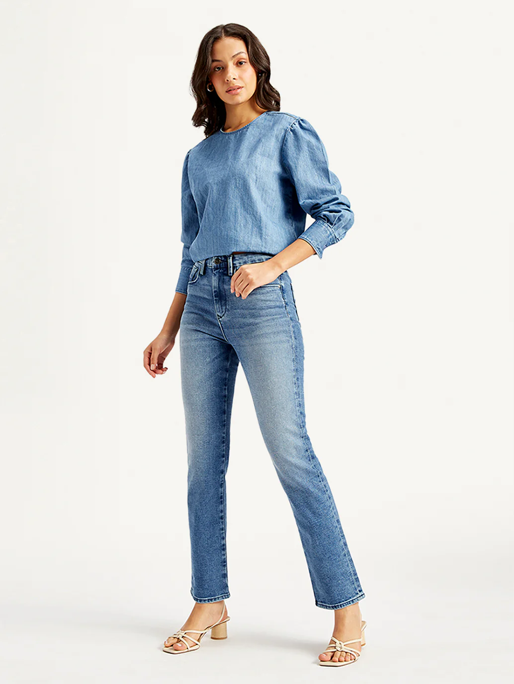 Women's Redloop 724 Blue Slim Straight Fit High Rise Jeans
