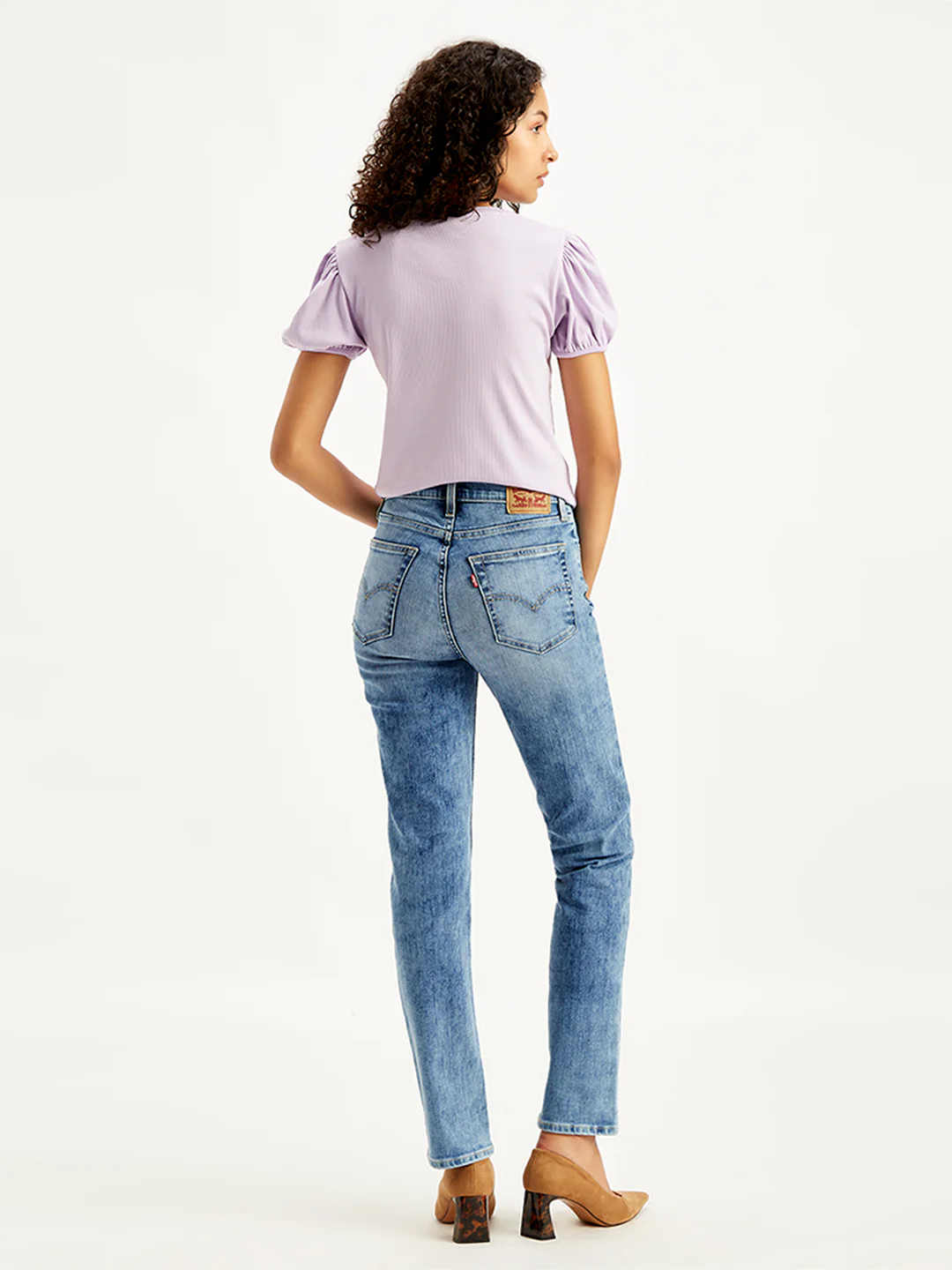 Women's 724 Blue Slim Straight Fit High Rise Jeans - Image 2