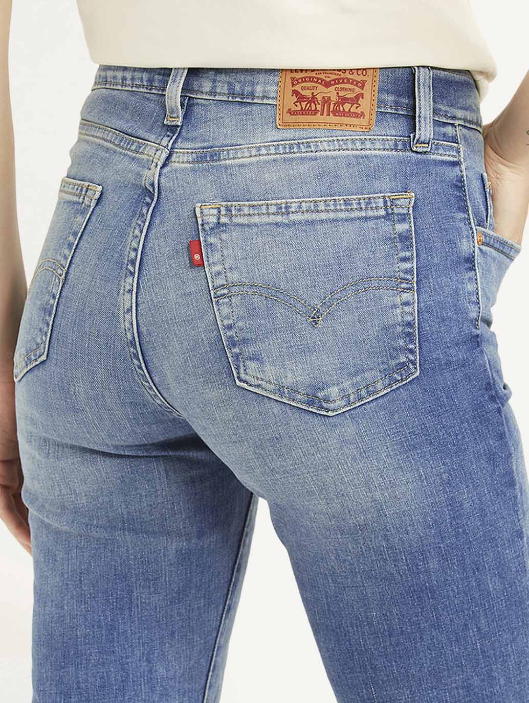 Women's 724 Blue Slim Straight Fit High Rise Jeans - Image 3