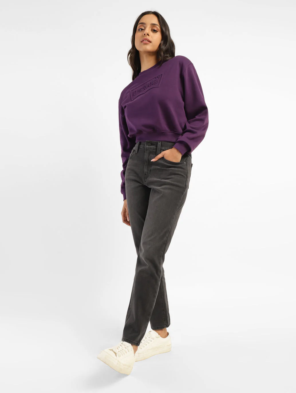 Women's 724 Grey Slim Straight Fit High Rise Jeans - Image 2