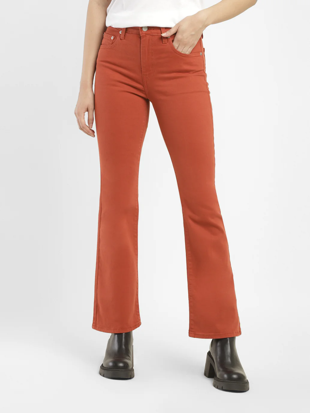 Women's 725 Orange Bootcut Fit High Rise Jeans - Image 8