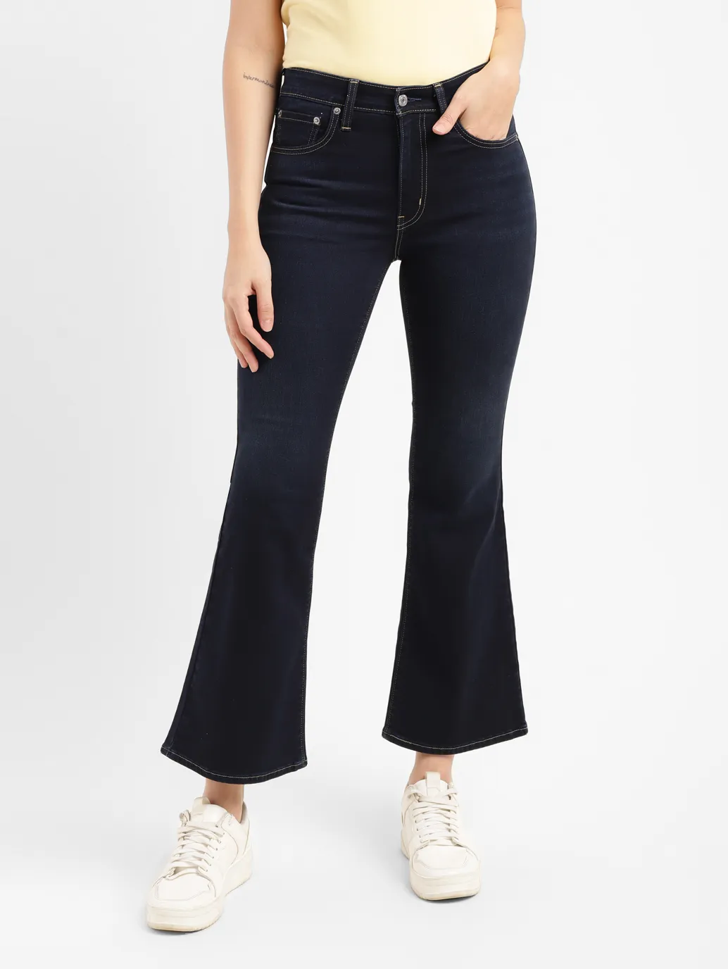 Women's 726 Blue Flared Fit High Rise Jeans - Image 2