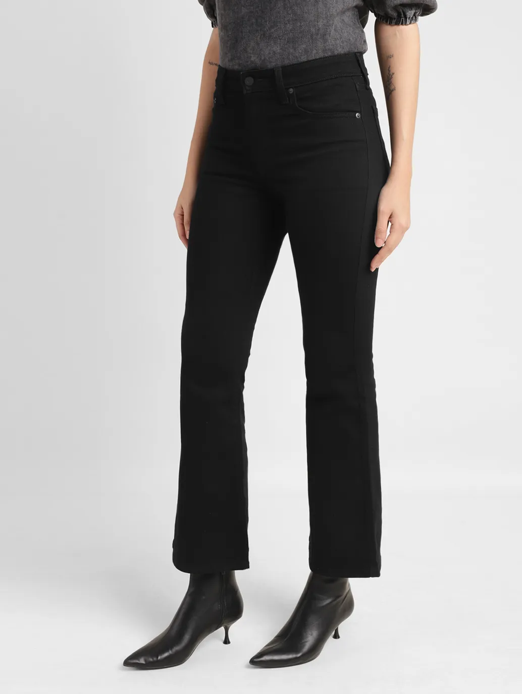 Women's 726 Black Flared Fit High Rise Jeans - Image 5