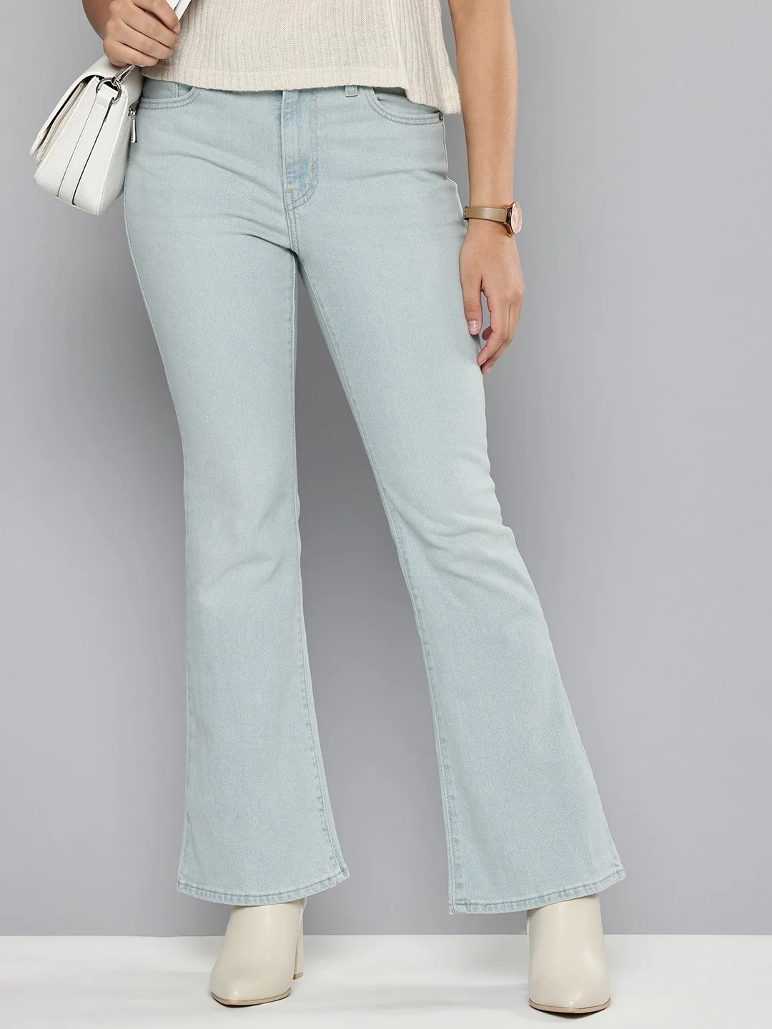 Women's 726 Blue Flared Fit High Rise Jeans - Image 5