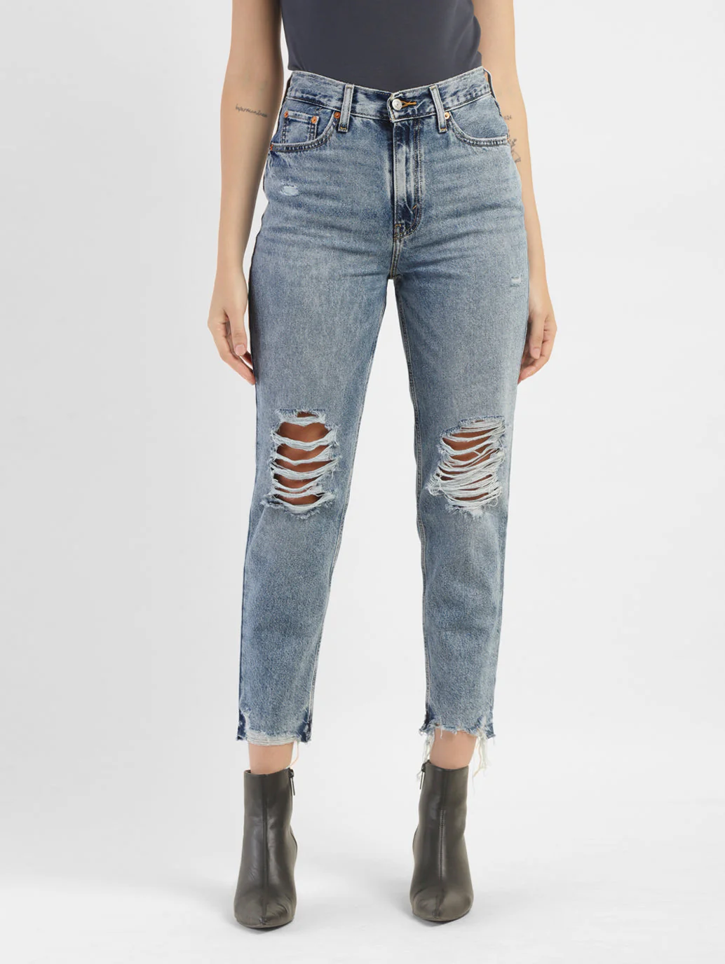 Women's 80s Mom Blue Loose Fit High Rise Jeans - Image 2
