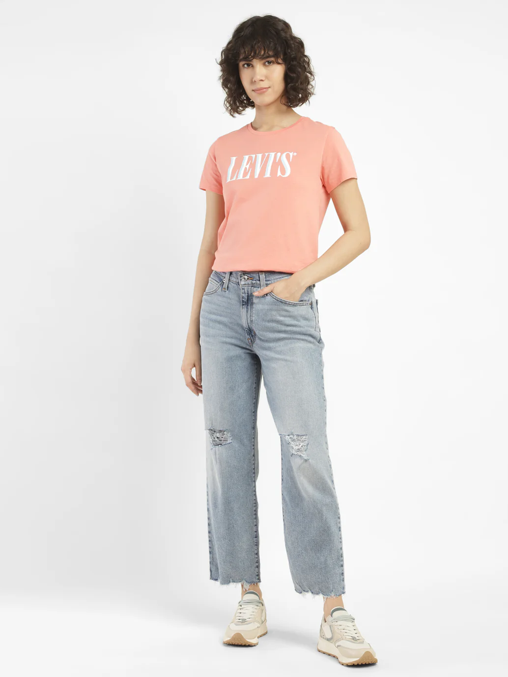 Women's 94 Blue Baggy Fit Mid Rise Jeans - Image 7