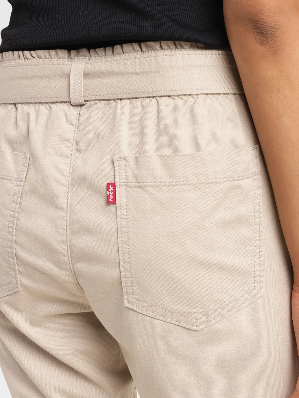 Women's High Rise Beige Regular Fit Joggers - Image 6