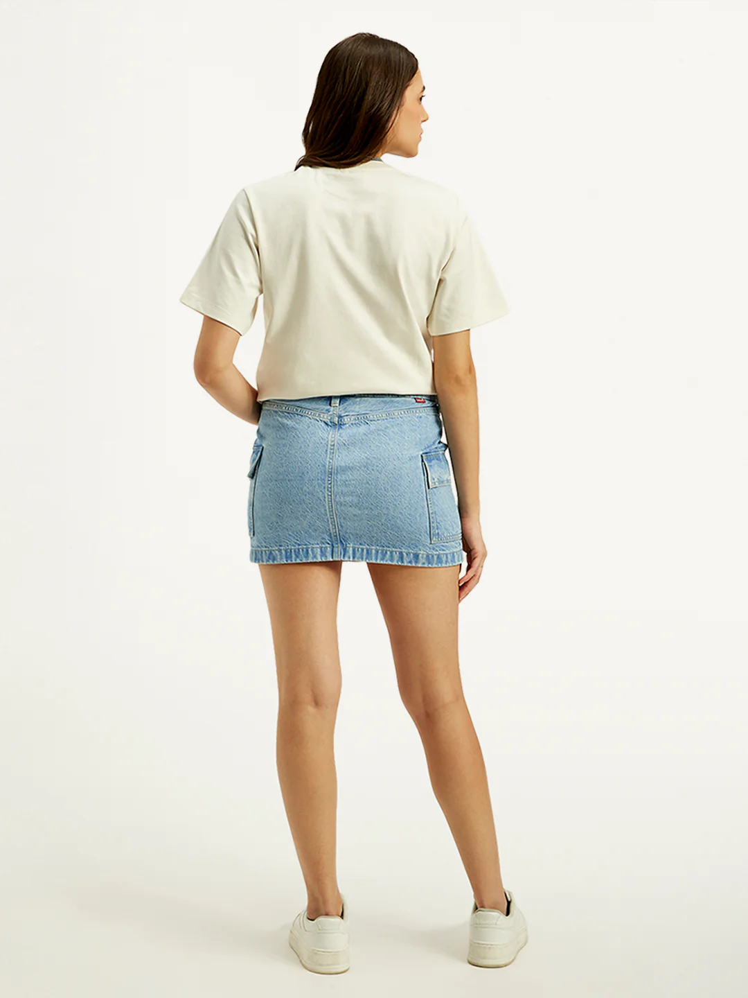 Women's High Rise Blue A-Line Skirt - Image 2