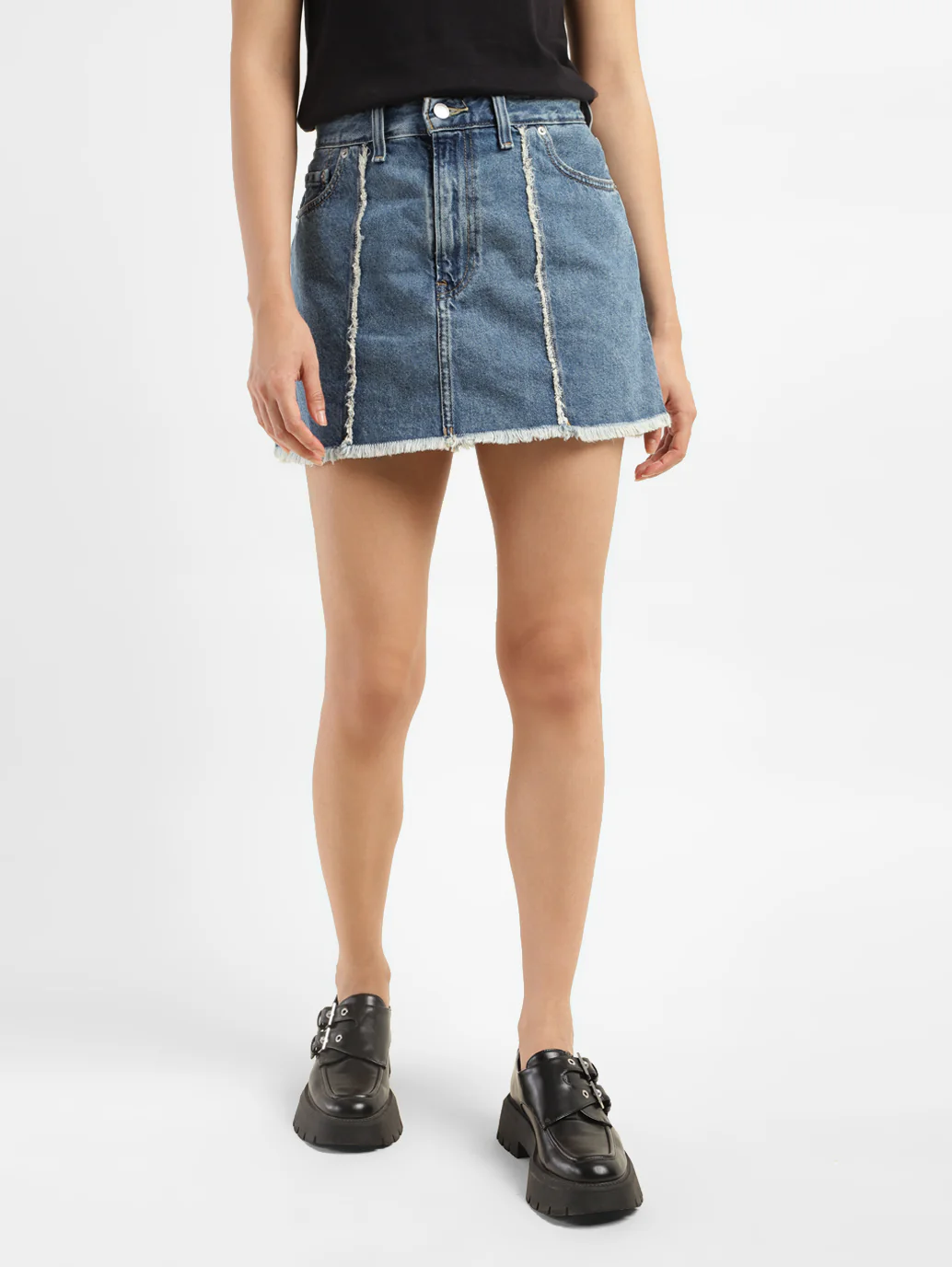 Women's High Rise Blue Regular Fit Skirt - Image 7