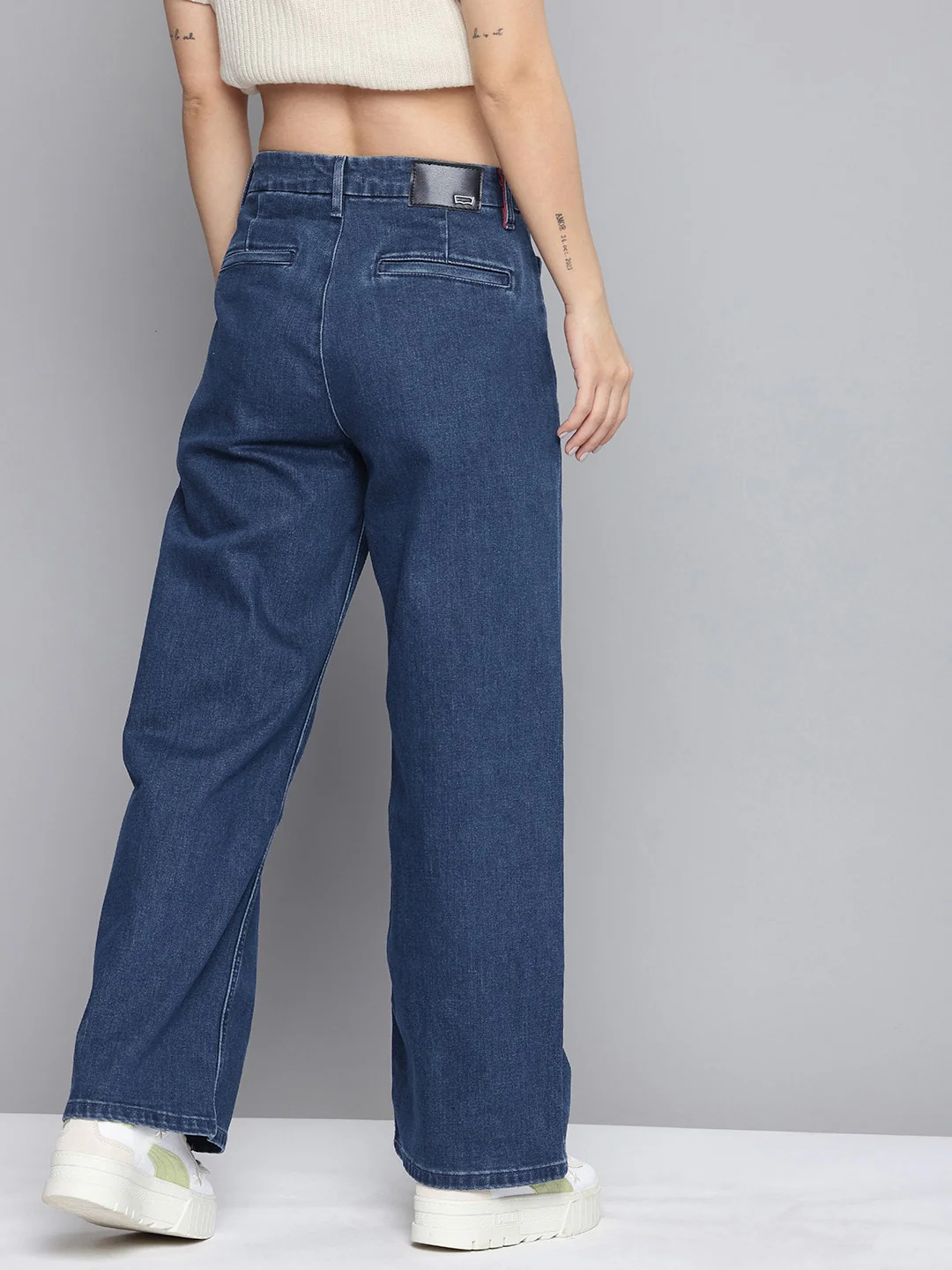 Women's Redloop Blue Mile High Wide Leg Fit High Rise Jeans - Image 2