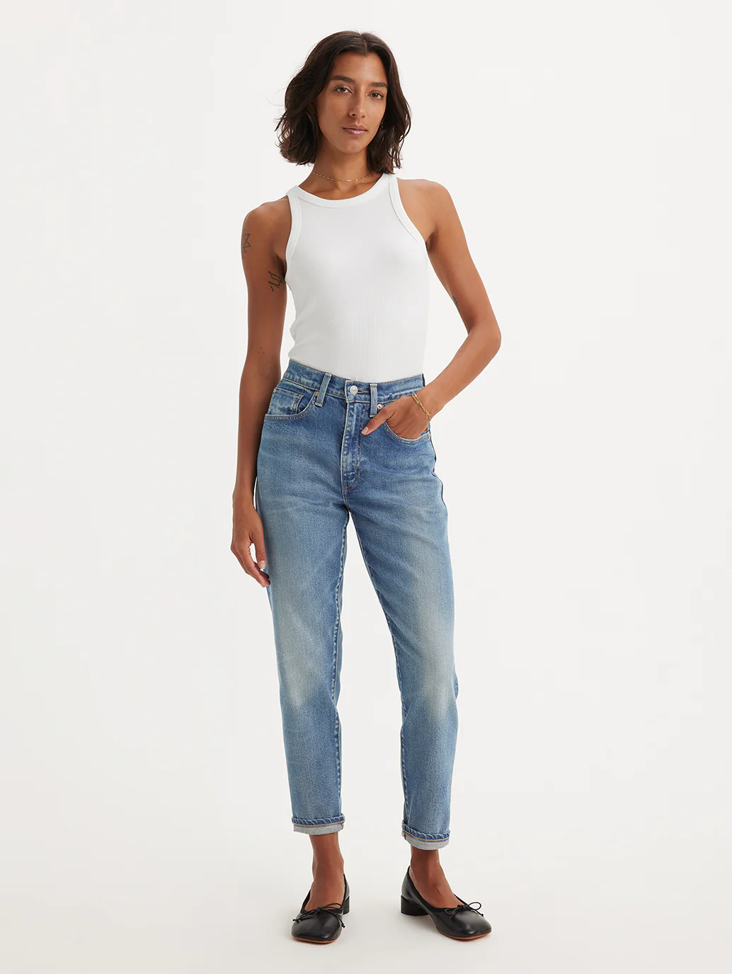 Women's Blue Loose Fit High Rise Boyfriend Jeans - Image 12