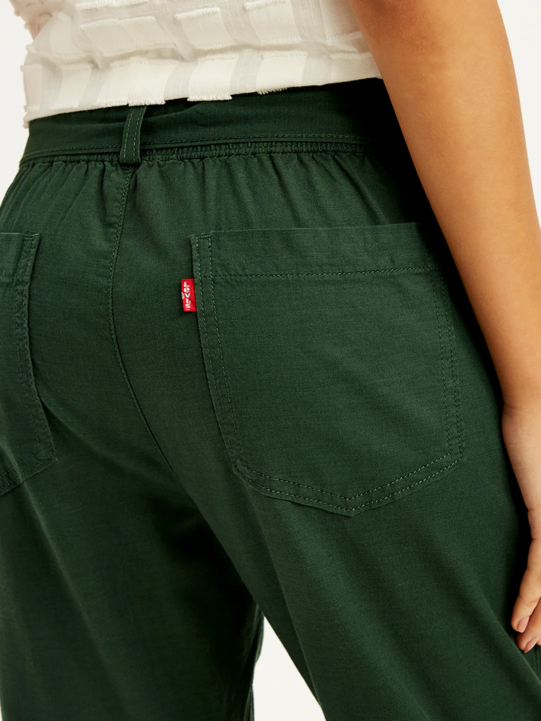 Women's High Rise Green Regular Fit Joggers - Image 4