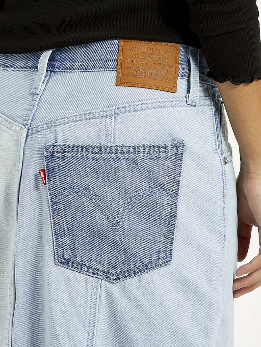 Women's Light Blue Regular Fit High Rise Skirt - Image 5