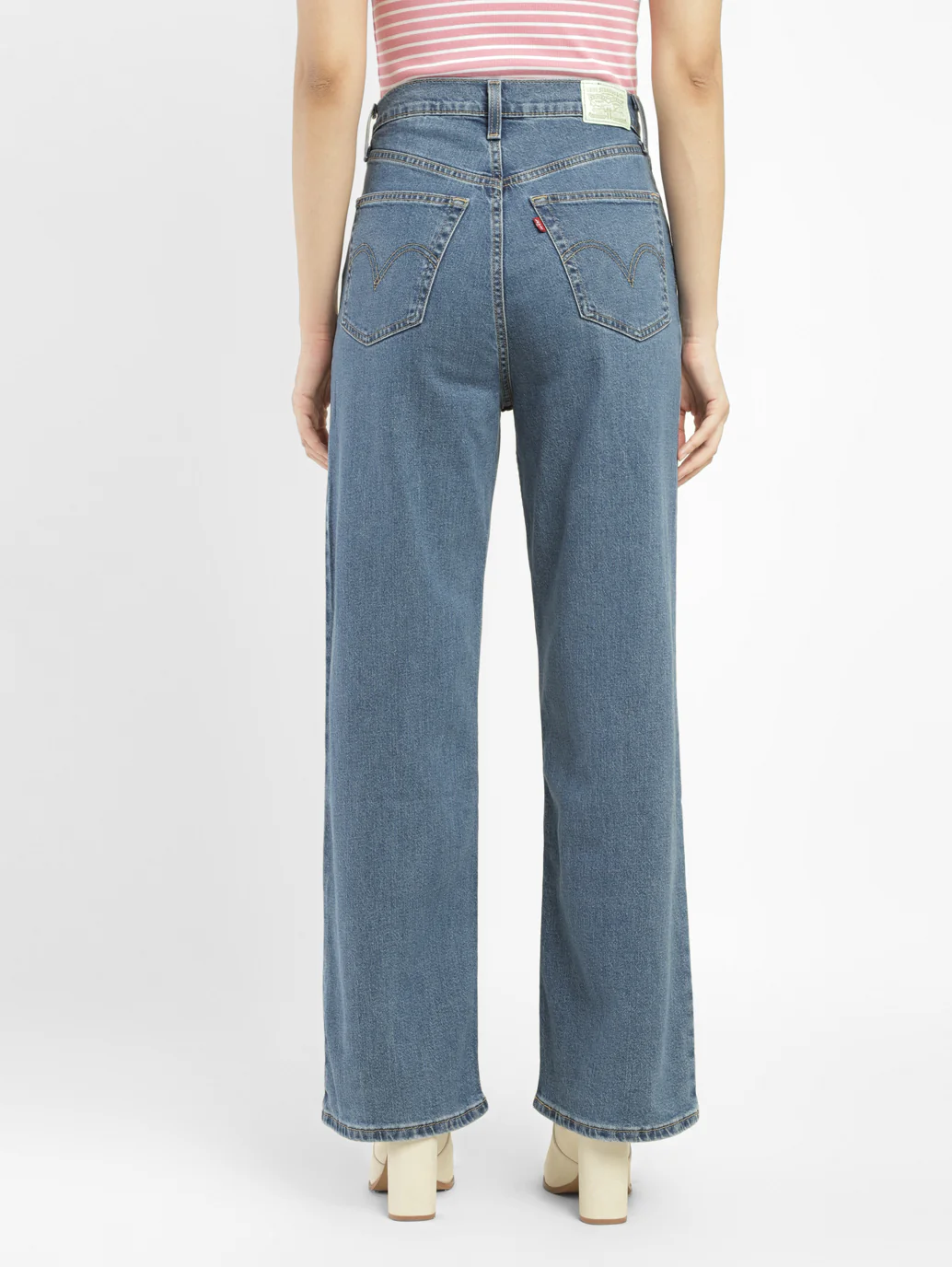 Women's Blue Loose Fit High Rise Jeans - Image 2