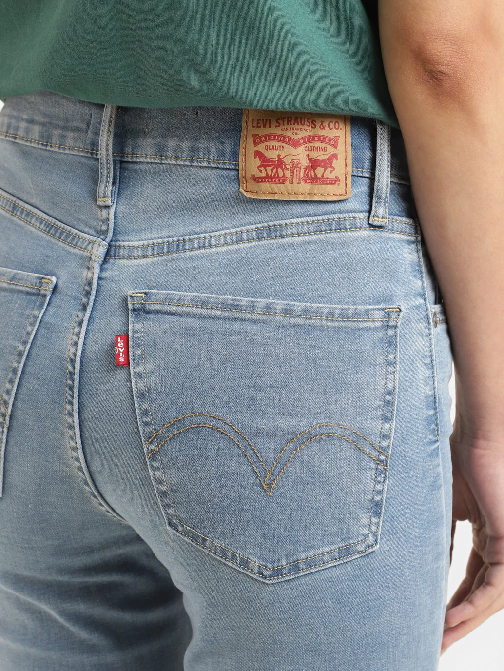 Women's Blue Mile High Wide Leg Fit High Rise Jeans - Image 6