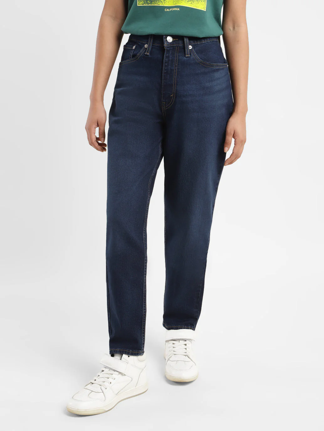 Women's Blue Mom Loose Fit High Rise Jeans - Image 2