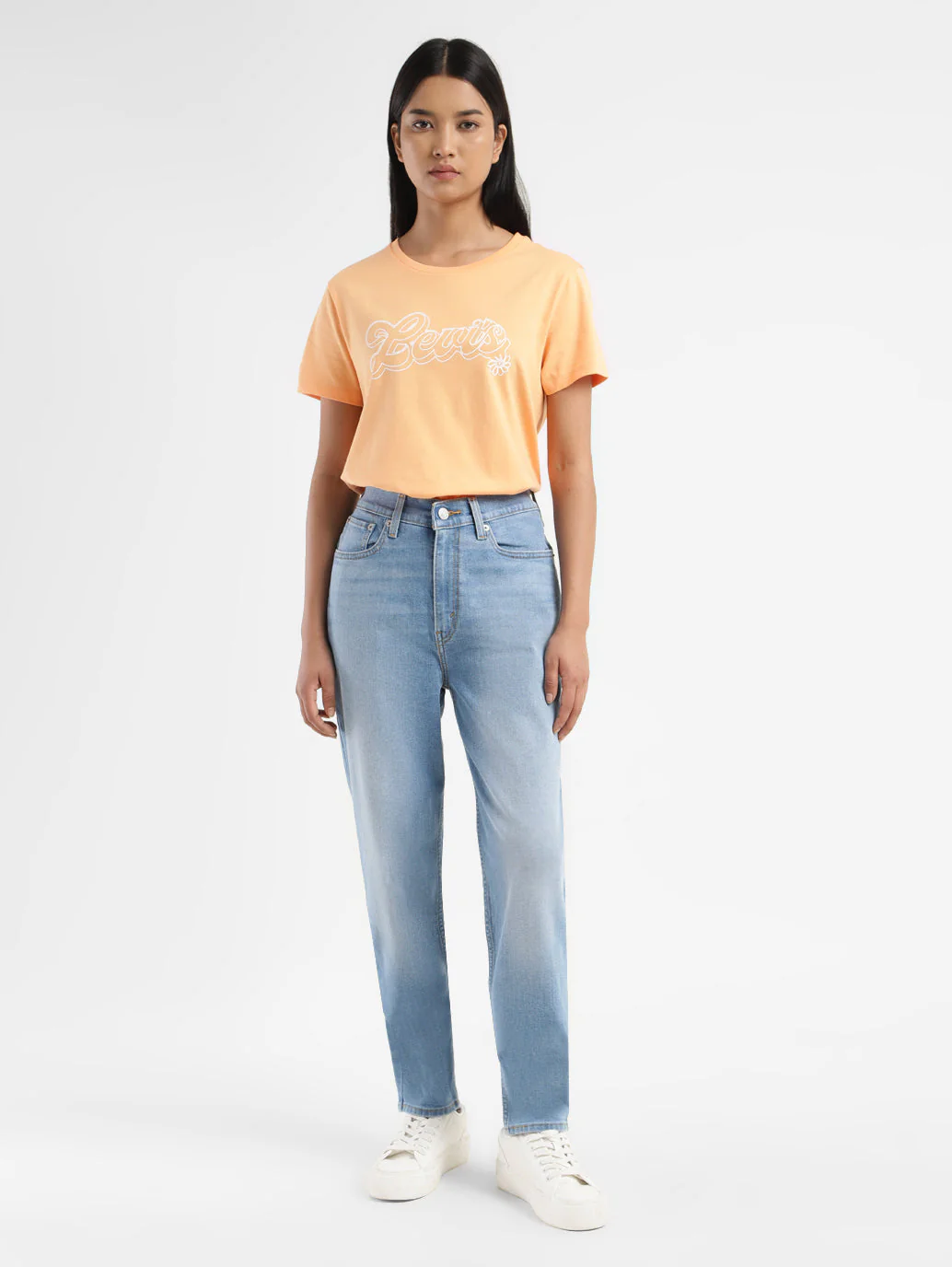 Women's Blue Mom Loose Fit High Rise Jeans - Image 8