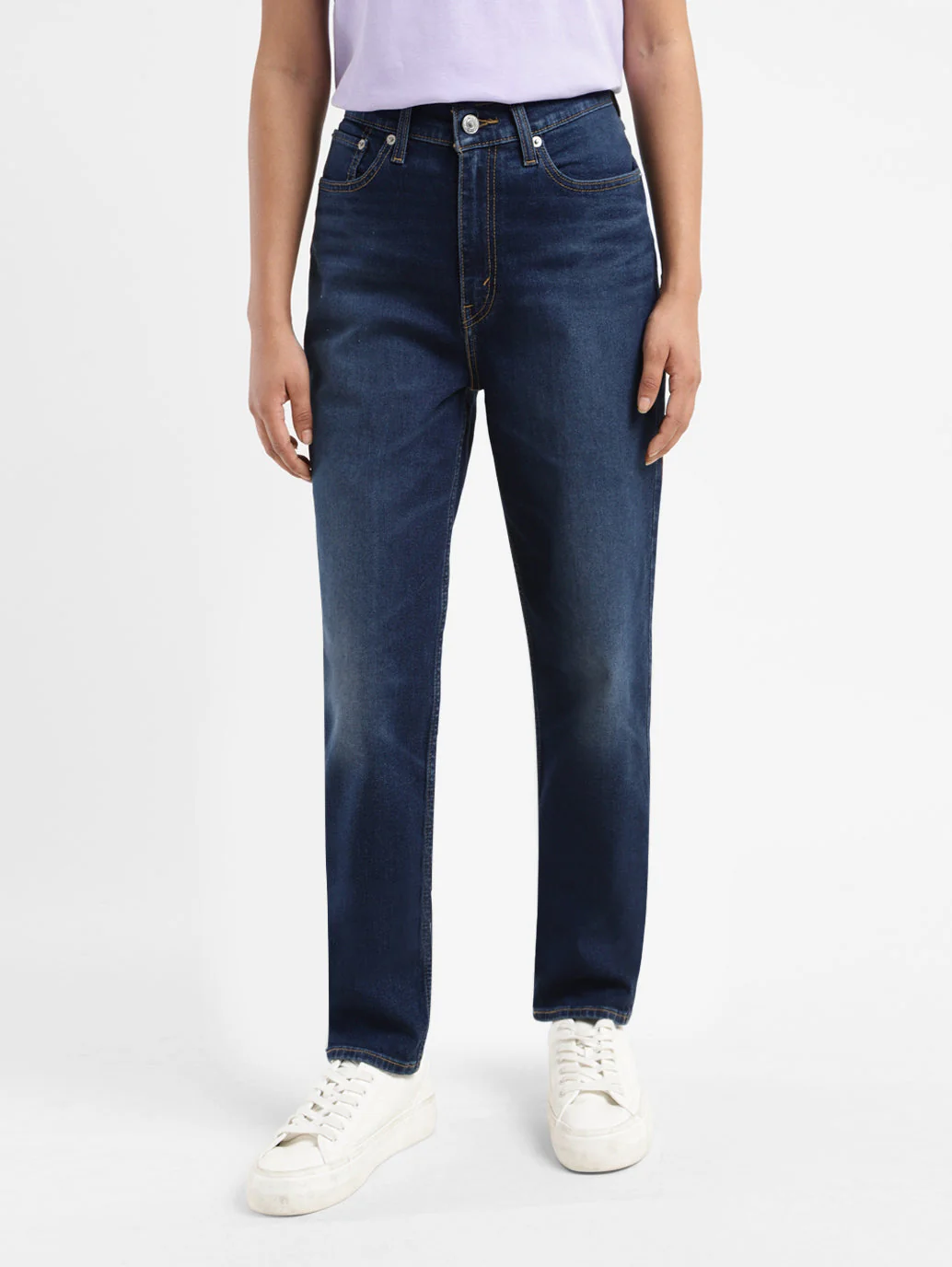 Women's Navy Blue Mom Loose Fit High Rise Jeans - Image 2