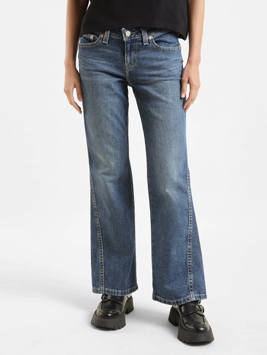 Women's Blue Naughties Bootcut Fit High Rise Jeans