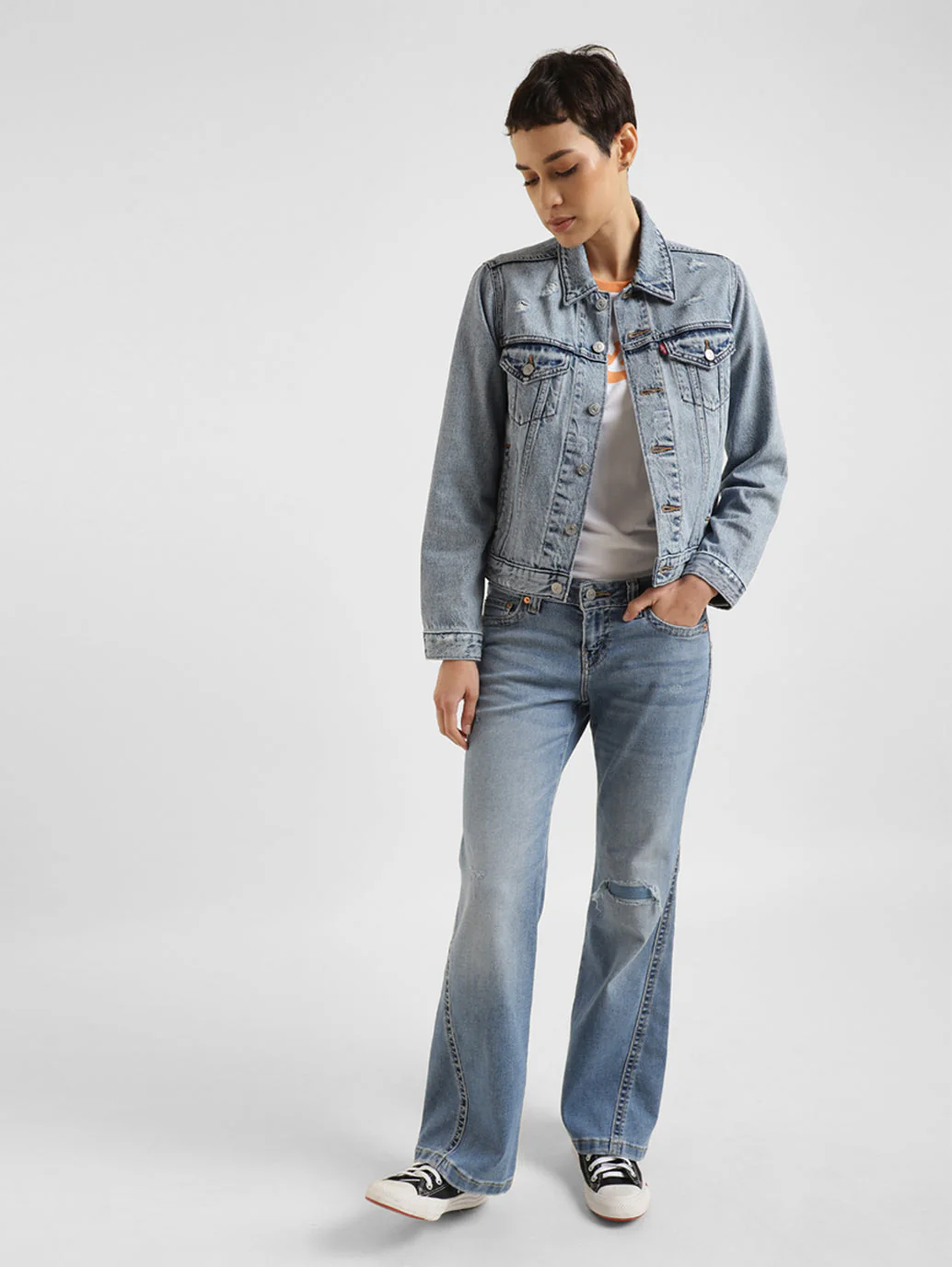 Women's Blue Bootcut Fit High Rise Jeans - Image 2