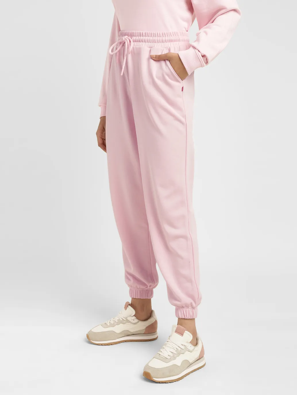 Women's High Rise Pink Regular Fit Joggers - Image 4