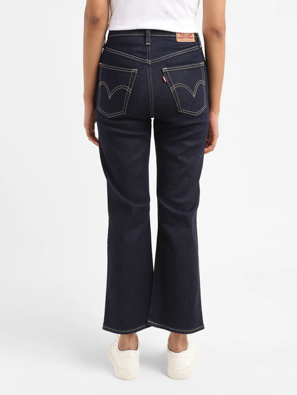 Women's Navy Blue Bootcut Fit High Rise Jeans - Image 3