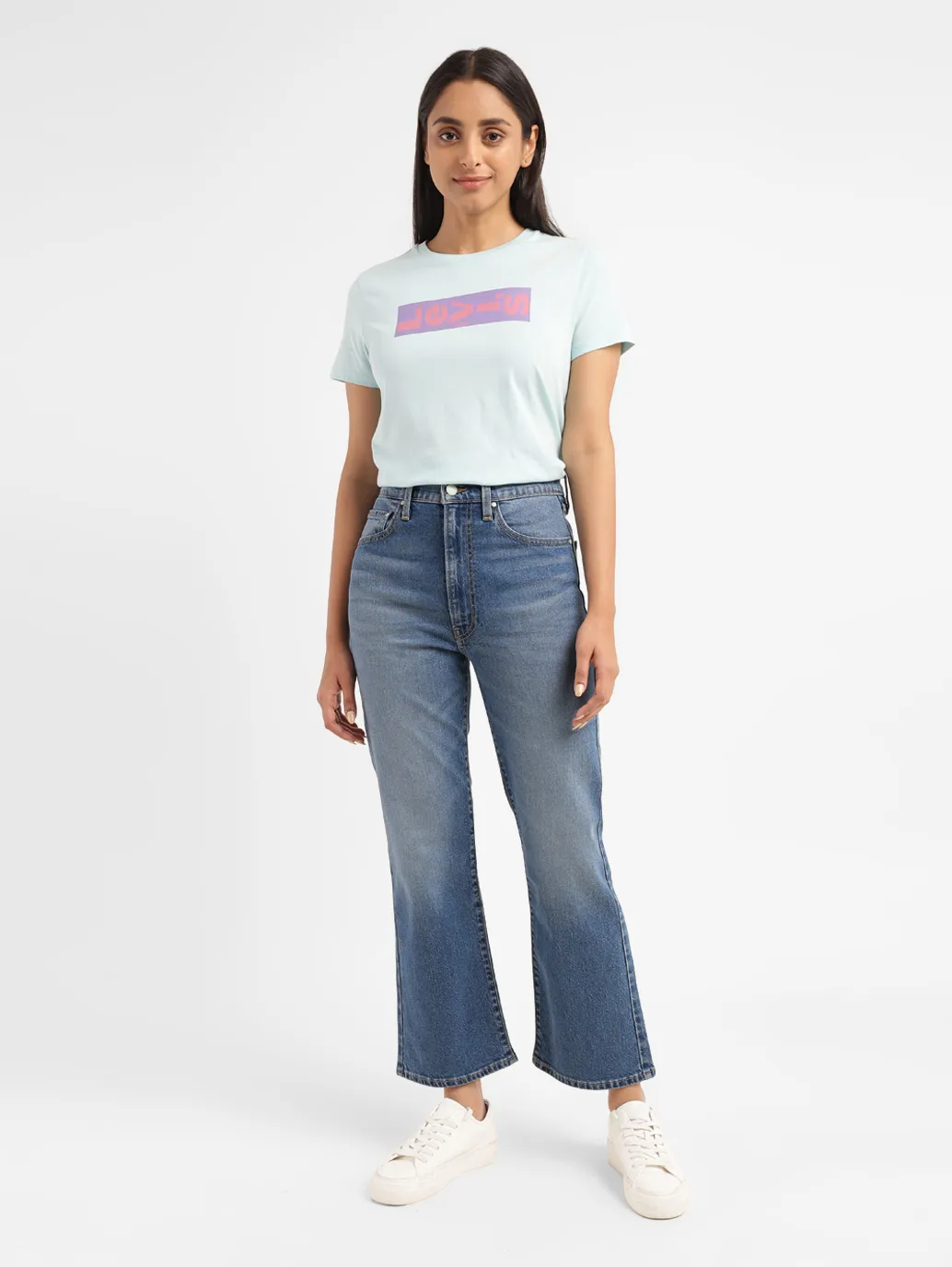 Women's Blue Bootcut Fit High Rise Jeans - Image 8