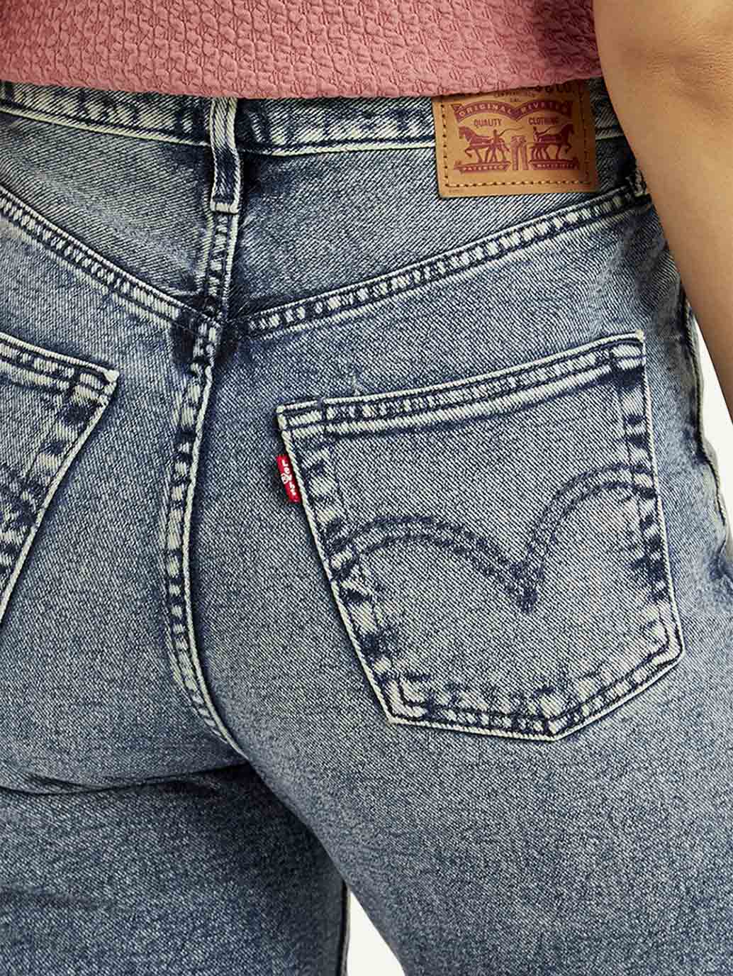 Women's Blue Ribcage Cropped Bootcut Fit High Rise Jeans - Image 4