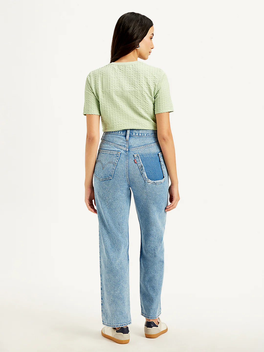Women's Blue Ribcage Straight Fit High Rise Jeans - Image 3