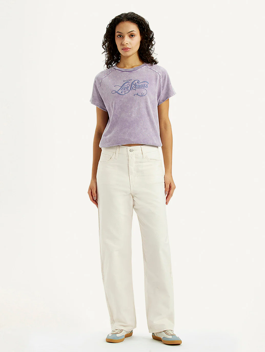 Women's Off White Ribcage Straight Fit High Rise Jeans - Image 2