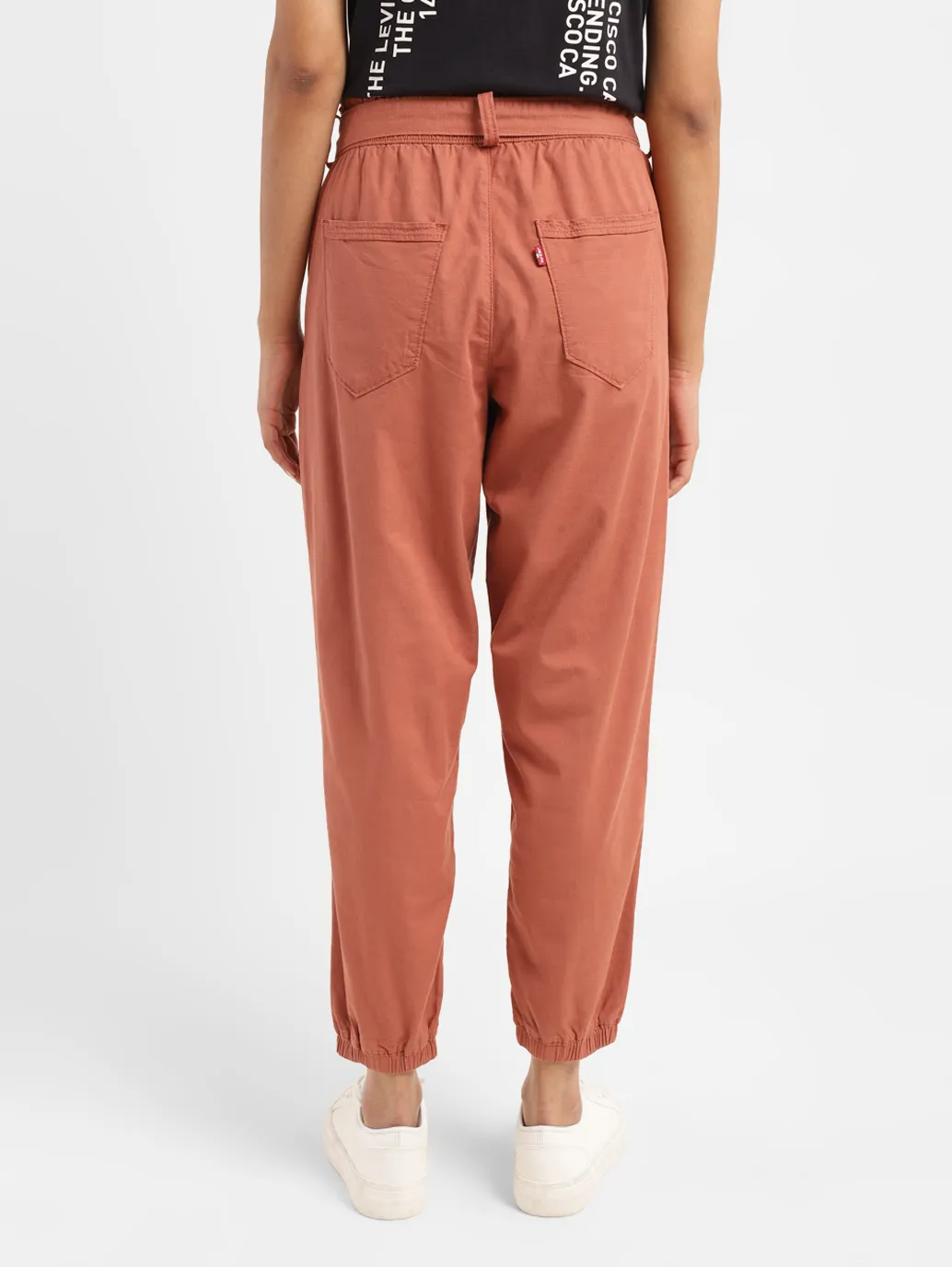 Women's High Rise Rust Regular Fit Joggers - Image 3