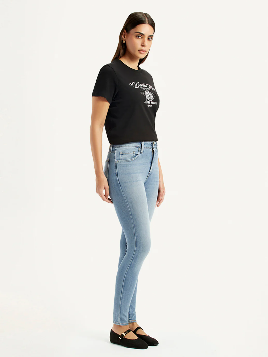 Women's High Rise Skinny Light Indigo Jeans - Image 6