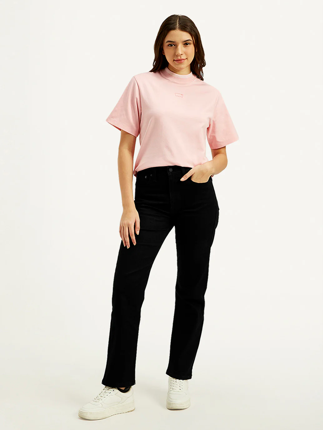 Women's Black Wedgie Straight Fit High Rise Jeans - Image 3
